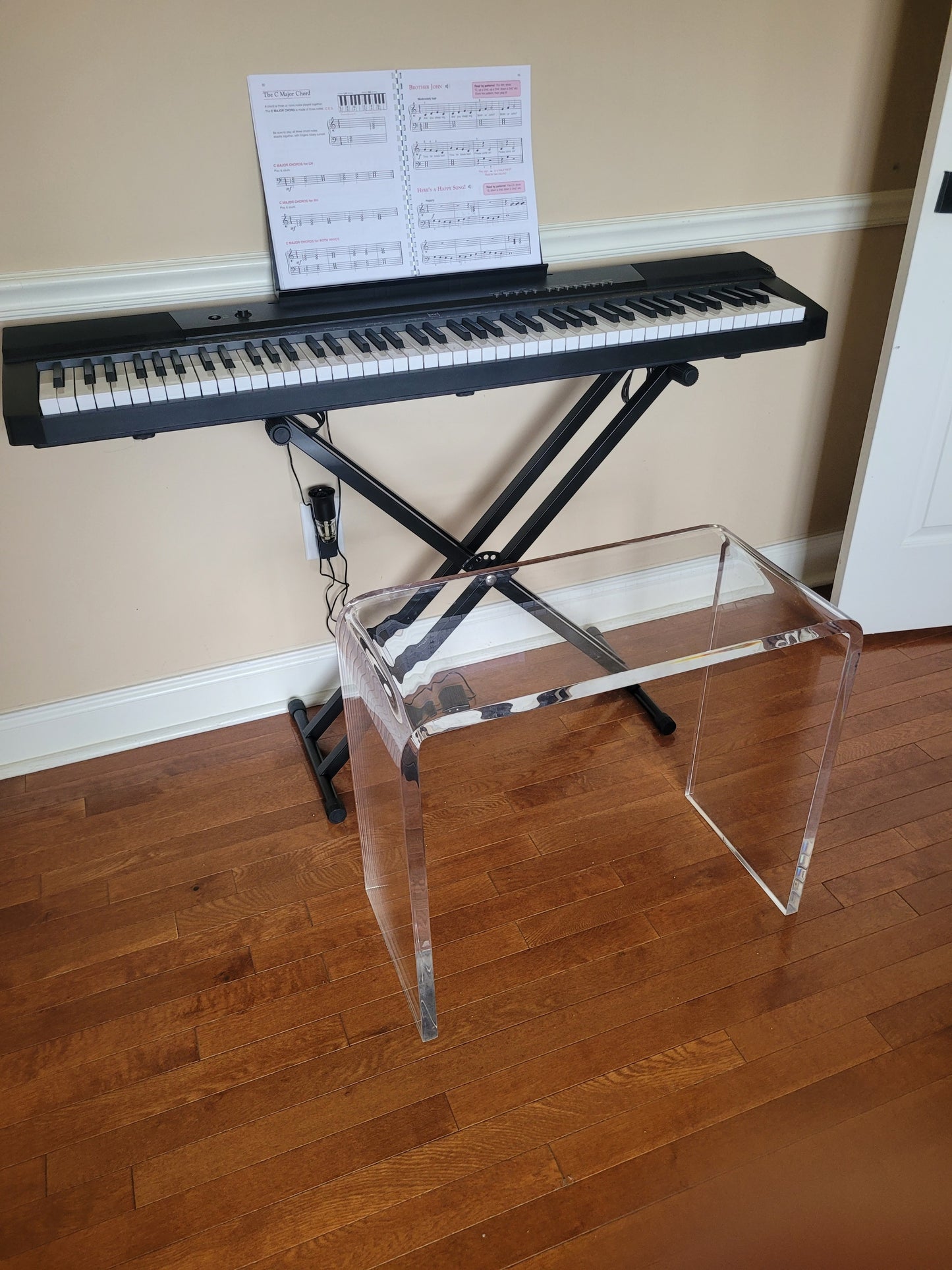 Clear Acrylic Waterfall Bench
