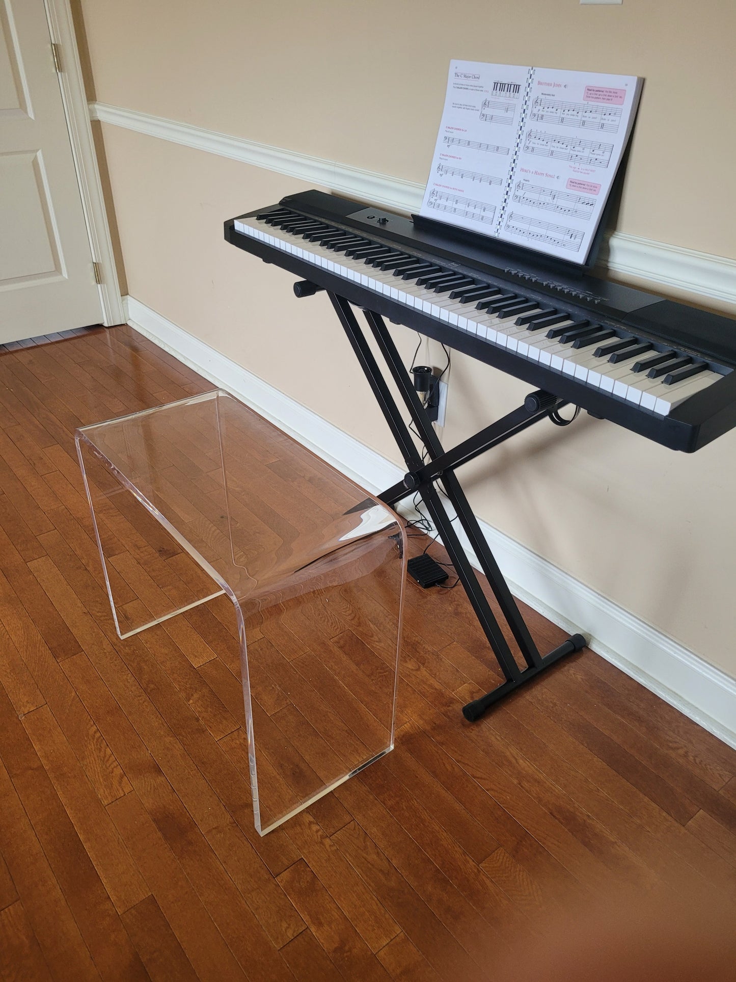 Clear Acrylic Waterfall Bench