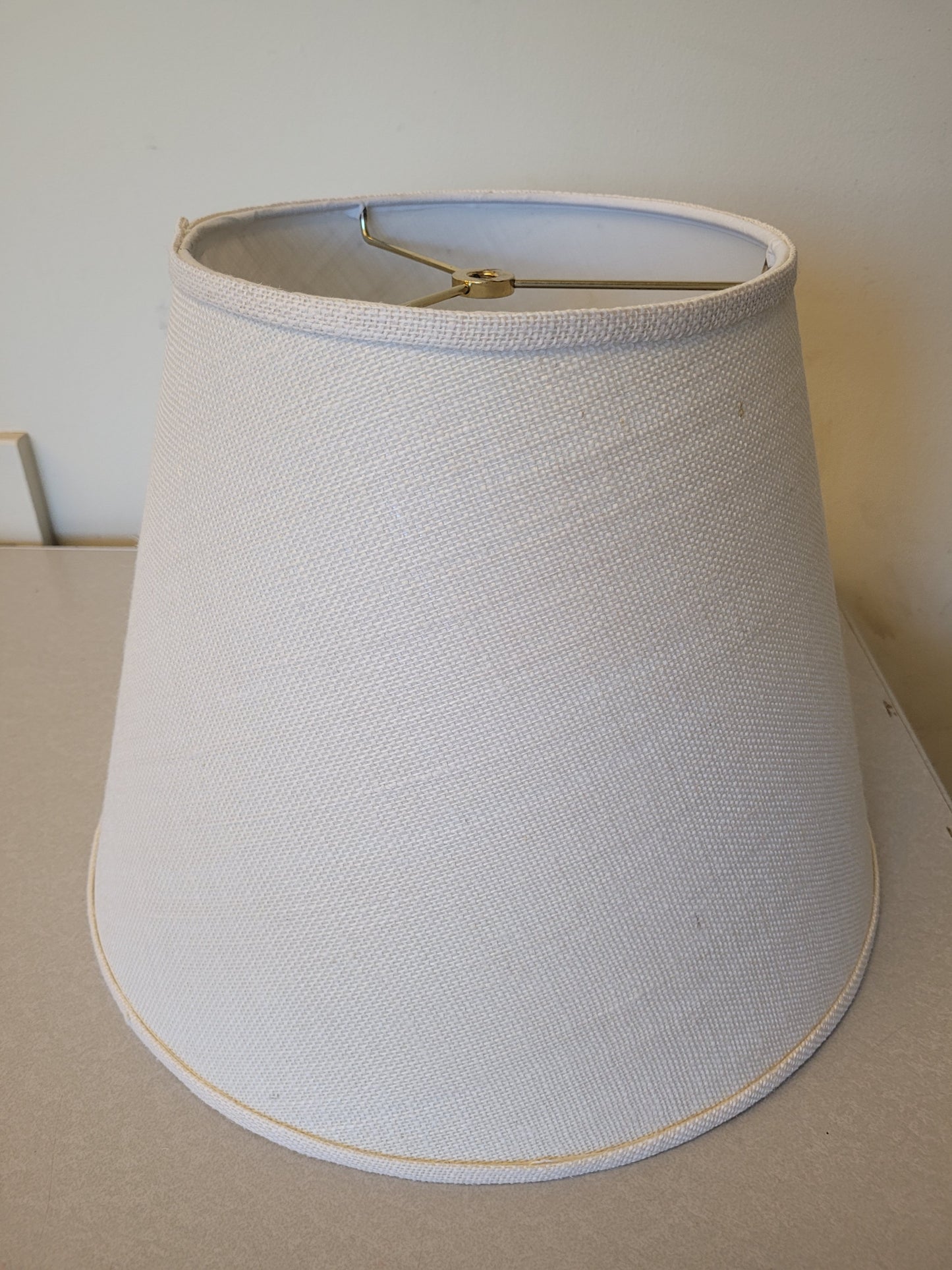 White Burlap Lamp Shade