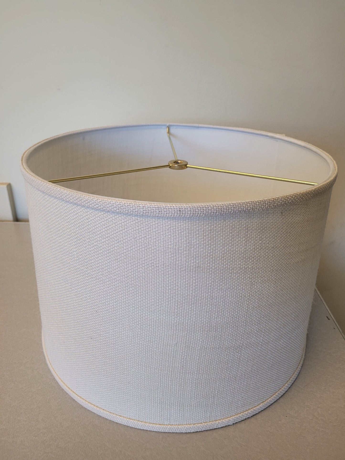 White Burlap Lamp Shade