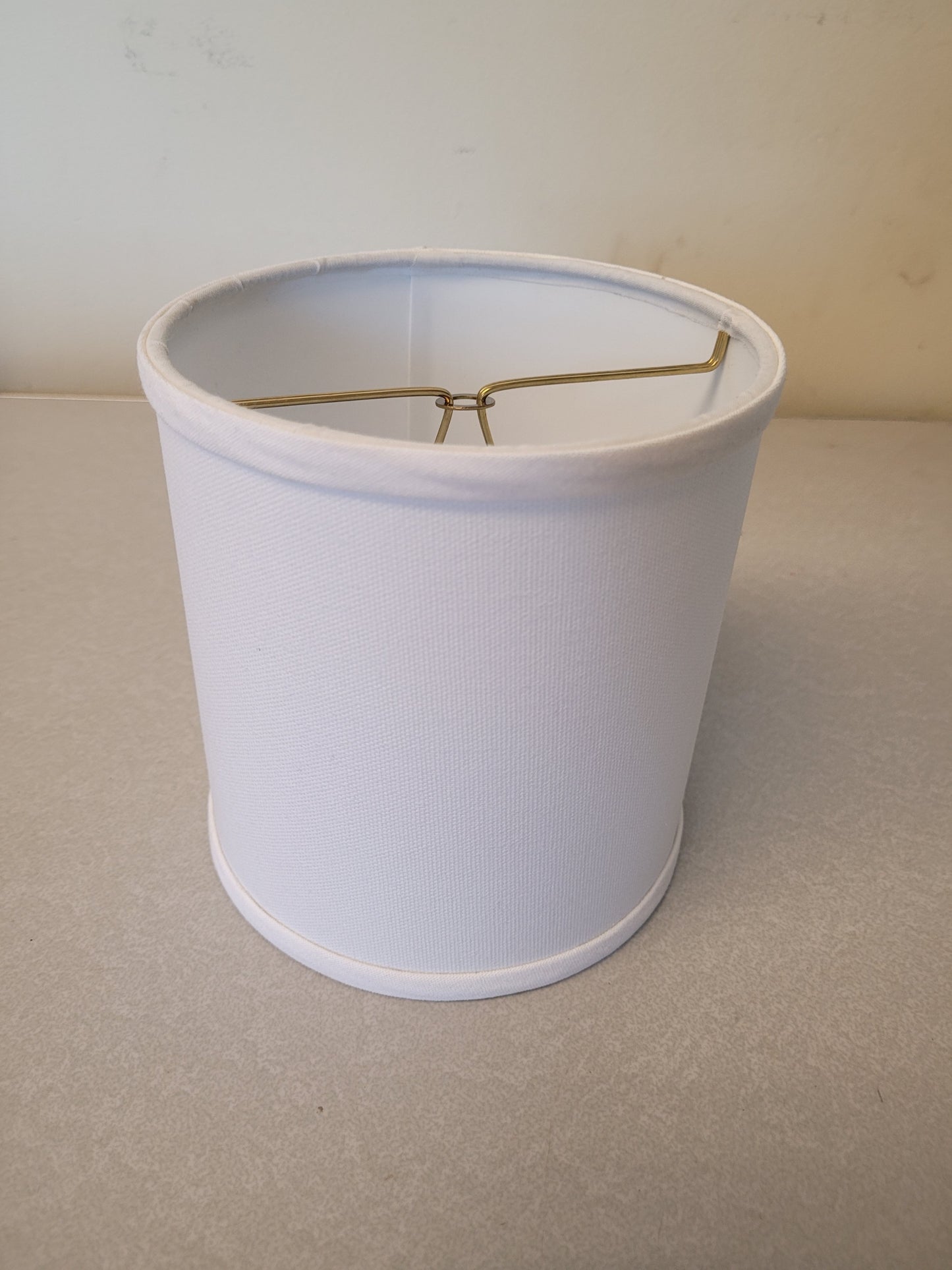 White Textured Linen Chandelier Shade